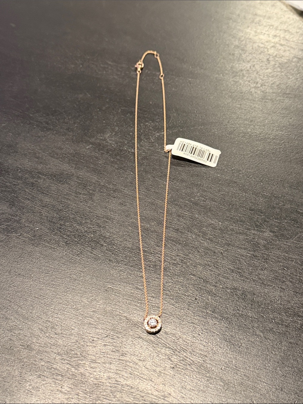 Thomas Sabo Rose Gold Halo Pendant Necklace with Crystal Center